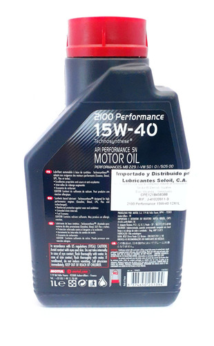 Imagen 2 de 3 de Aceite Motul Semi Sintetico 2100 15w40