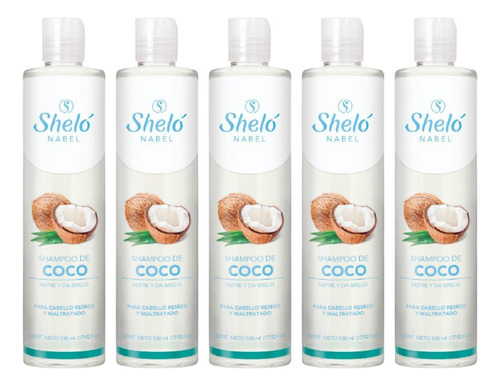 5 Pack Shampoo De Coco Shelo