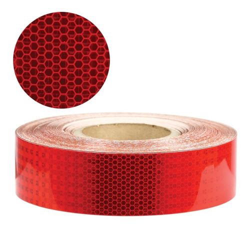 Rollo Cinta Reflectiva Refractaria Roja 7,5cm 45,7m Auto