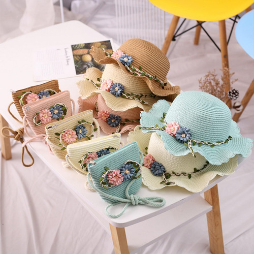 Sombrero De Sol Para Niños, Gorro De Playa, Bolso De Mano