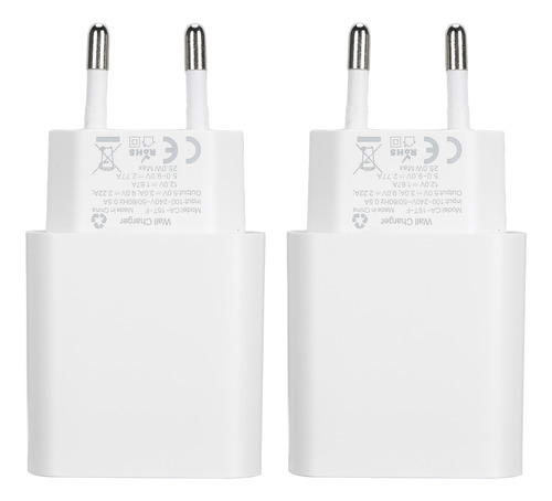 Pd Usb C Fast Wall, 2 Unidades, Bloque De 25 W, Tipo Ios 15,