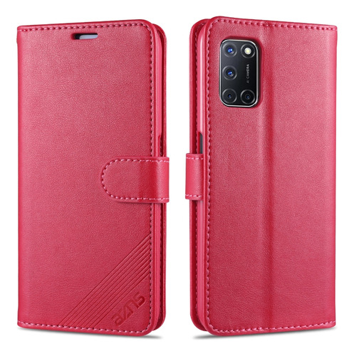 Funda De Piel Con Textura De Piel De Cordero Para Oppo A52,