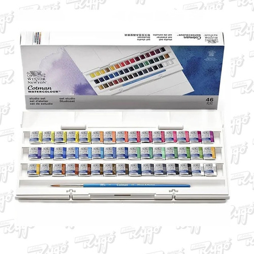 Acuarelas Pastilla Cotman Winsor & Newton Estuche Caja De 45