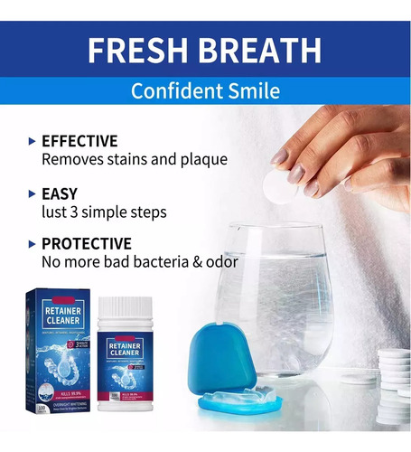 100 Comprimidos Para Limpeza De Dentaduras Que