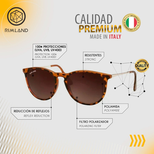 Imagen 4 de 8 de Anteojos De Sol Rimland Mon Chéri Lente Marrón