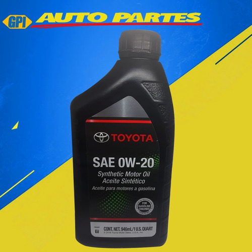 Aceite Motor Toyota Sae 0w20 Synthetic 