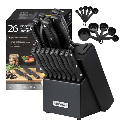 Set De Cuchillos De 26 Piezas En Acero Inoxidable Mccook