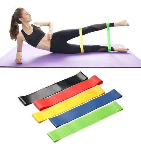 Kit 5 Mini Band Elastico Exercicio Academia Treino Em Casa