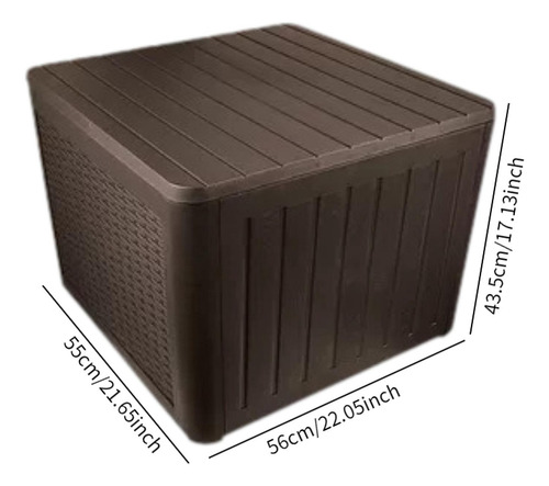 Mesa Auxiliar Para Exteriores, Mesa Marrón 55x56cmx43,5cm
