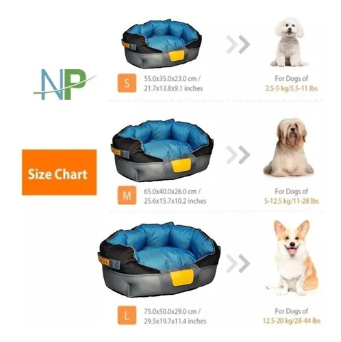 Cama Perro Gato Gigwi Place Gris azul Large 75x50x20 Np