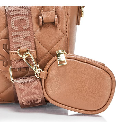 Bolsa Steve Madden B Babi Bandolera Nutshell Bolso Cruzado Acabado De Los Herrajes Oro Color Marrón Claro Correa De Hombro Marrón Claro Diseño De La Tela Lisa