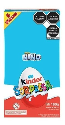 Kinder Sorpresa 8 Huevos De Chocolate Con Leche Niño 160g