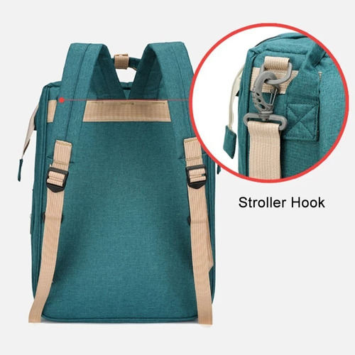 Imagen 4 de 9 de Bolso Mochila Maternal Bebe Impermeable Extensible Cambiador