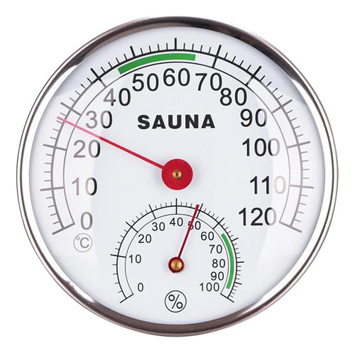 A Termômetro De Sauna Com Caixa De Metal E Higrômetro