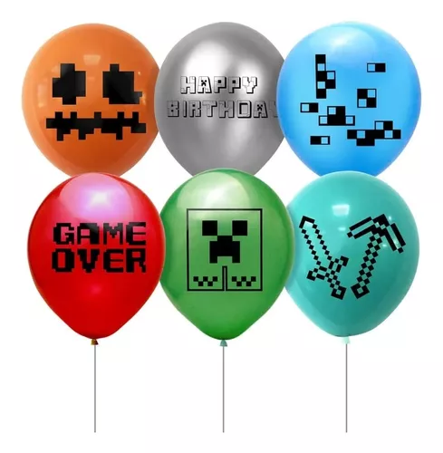 Set Decoración De Cumpleaños Minecraft Bloques