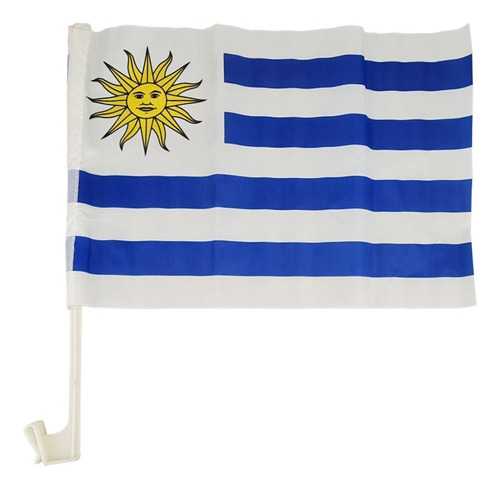 Bandera De Uruguay Pequeña Para Auto Mundial Futbol 44x30cm