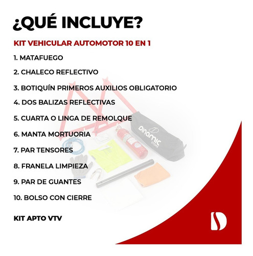 Imagen 3 de 10 de Kit Seguridad Auto 10 En 1 Chaleco Baliza/matafuego + Envio.