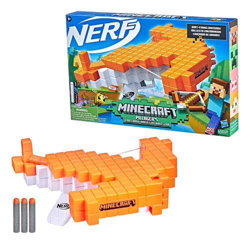 Minecraft Nerf Pillager's Ballesta Lanzador Dardos Hasbro