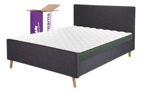 Base Cama Con Cabecera + Colchón Memory En Caja Matrimonial
