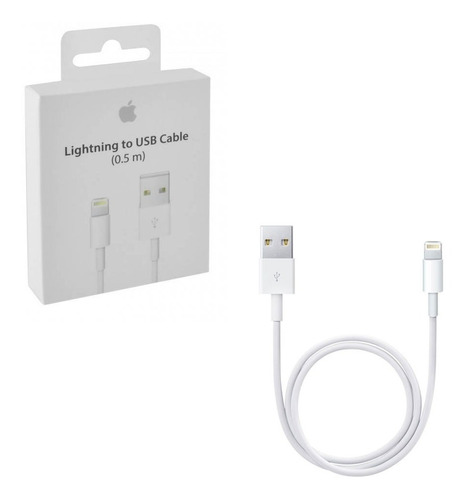 Apple Cable Cargador Lightning A Usb (0.5 M) Original