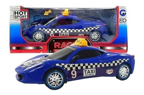 Taxi A Fricción Con Luz Y Sonido Vehículo Carrera 24cm