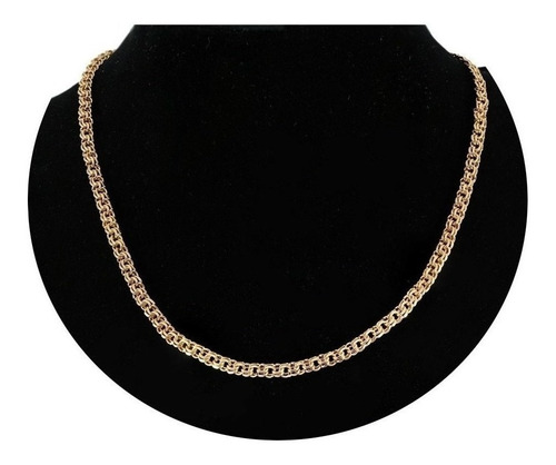 Collar Tipo Cadena Doble Eslabón Oro 24k Joyería Fina Unisex