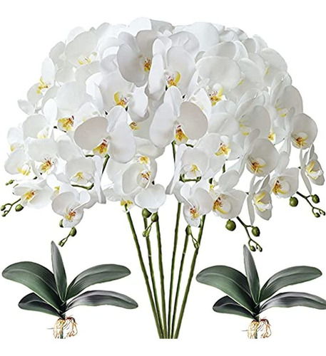 Fagushome 6 Piezas De Flores Artificiales De Phalaenopsis Co