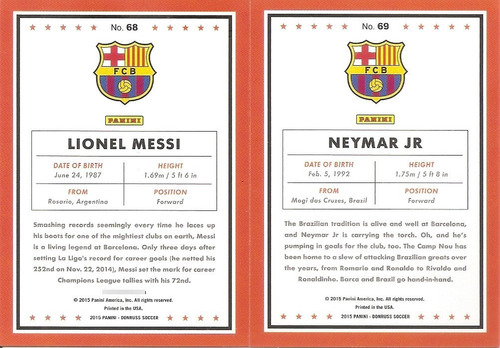 Donruss Soccer 2015 Coleção Base Completa 100 Cards Panini
