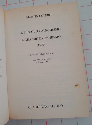 Trabajos Seleccionados 1 Martin Lutero En Italiano (Usado)