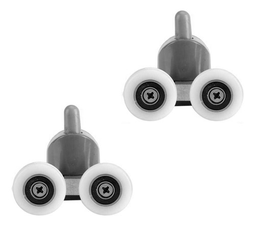 Rueda Doble Inferior X2 Inomax Para Mampara Corrediza De Box De Ducha, Recta O Curva, Vidrios De 4 A 6 Mm