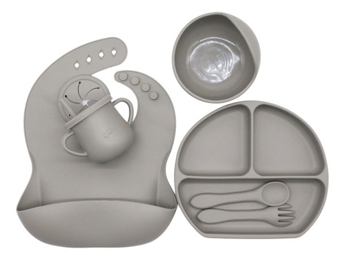 Imagen 2 de 4 de Set Alimentación Silicona Libre Bpa 8 Piezas Antideslizante