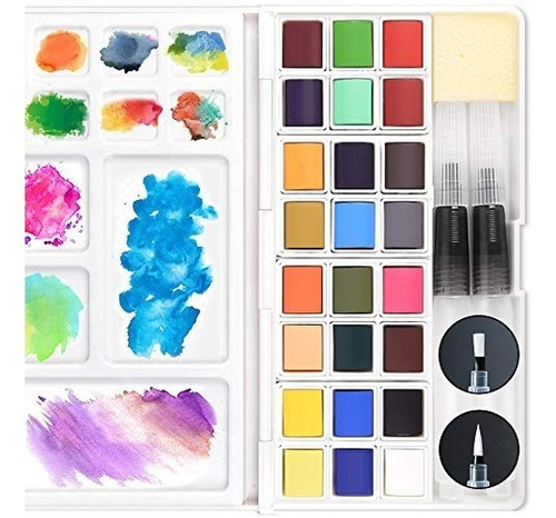 24 Surtidos Conjunto De Acuarela Viaje - Kit De Pintura De