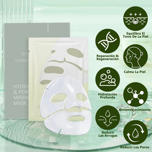 4 Piezas Mascarilla De Colageno, Bio Mascarilla Colageno