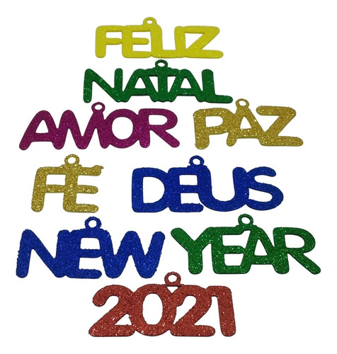 Enfeite Feliz Natal New Year 2021 Paz Fé Amor Em Eva Glitter | Parcelamento sem juros Enfeite Feliz Natal New Year 2021 Paz Fé Amor Em Eva Glitter | Parcelamento sem juros