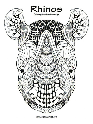 Rhinos Coloring Book For Grown-ups 1, De Snels, Nick., Vol. 1. Editorial Createspace, Tapa Blanda En Inglés