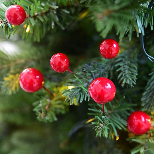púas de bayas de acebo de imitación ramitas de bayas para coronas de árbol de Navidad suministros de vacaciones NOLITOY 10 piezas de bayas rojas artificiales de tallos de bayas de Navidad 