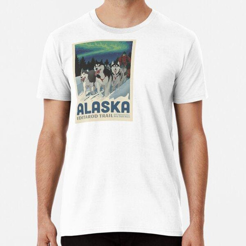 Remera Alaska Poster, Iditarod Trail Dog Sledding Print, Hou