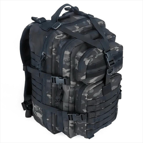 Mochila Tática Militar Reforçada 50 Litros - Campo Exercito Cor Camuflado Urbano Desenho Do Tecido Liso
