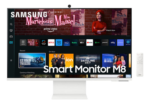 Samsung Smart Monitor M8 32" 4K, Tela Plana, 60Hz, 4ms, HDMI, USB-c, Smart Hub, Gaming Hub, AirPlay