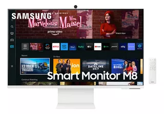 Samsung Smart Monitor M8 32" 4K, Tela Plana, 60Hz, 4ms, HDMI, USB-c, Smart Hub, Gaming Hub, AirPlay