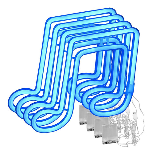 Adorno Tira Led Neón, Mxmly-004, 4pzas, Usb Ó 3 Pilas Aa, 10