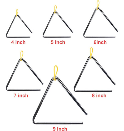 Patioer Juego De 6 Instrumentos Triangulares (4 Pulgadas, 5