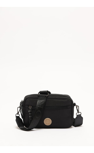Bandolera Sporty Con Logo Bordado Mujer Portsaid Acabado De Los Herrajes Negro Color Negro Correa De Hombro Negro Diseño De La Tela Liso