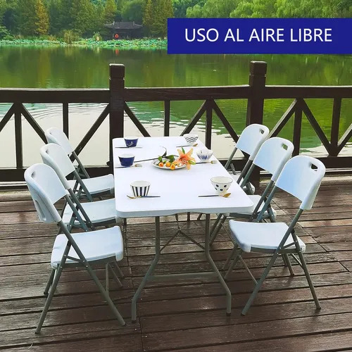 Mesa Rectangular Plegable Plástico Duro 1.80 Metros