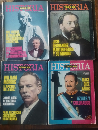 Revista Todo Es Historia Año 1972. Números Varios (Usado)