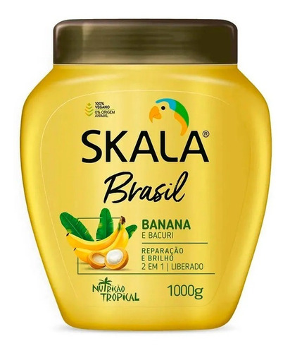 Skala Brasil Banana Máscara Crema Peinar Brillo 1kg Local