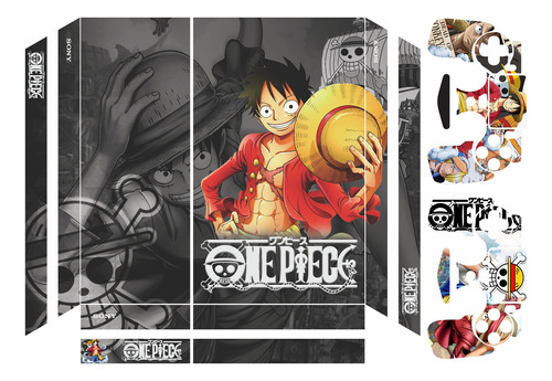 Skin Adesivo Ps4 Playstation 4 Fat One Piece Luffy Cor Personalizado