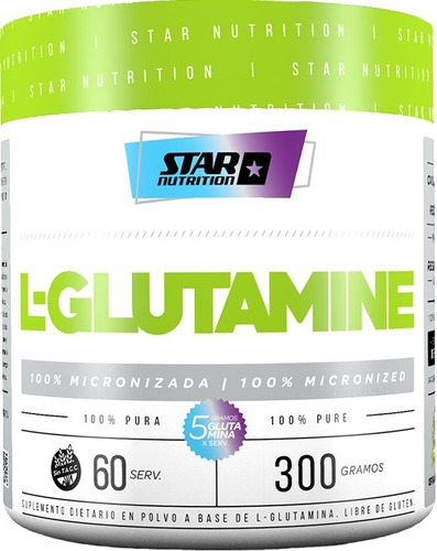 Glutamina Star Nutrition 300 Grs - 100% Pura Y Micronizada