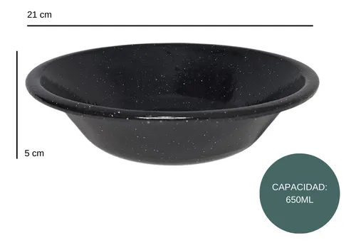 Ensaladera Enlozada Chica Vajilla Honda Reforzada 21cm X 1u