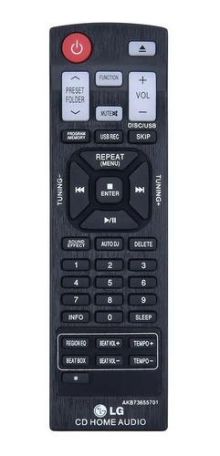 Controle Remoto Mini System LG Akb73655701 Original